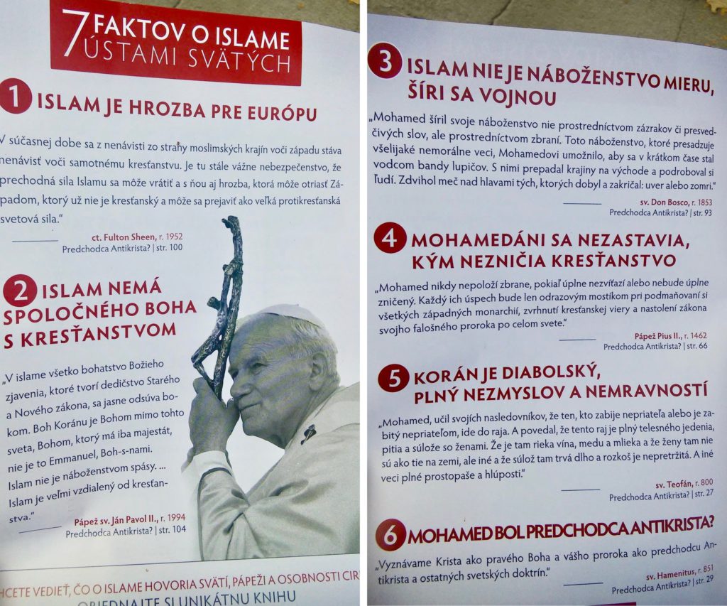 Farnosti po celom Slovensku zaplavili knihy vykresľujúce proroka Muhammada ako predchodcu antikrista