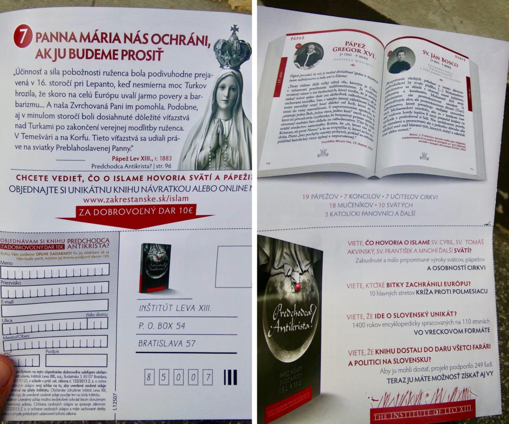 Farnosti po celom Slovensku zaplavili knihy vykresľujúce proroka Muhammada ako predchodcu antikrista