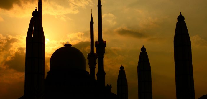 buildings, mosque, sunset